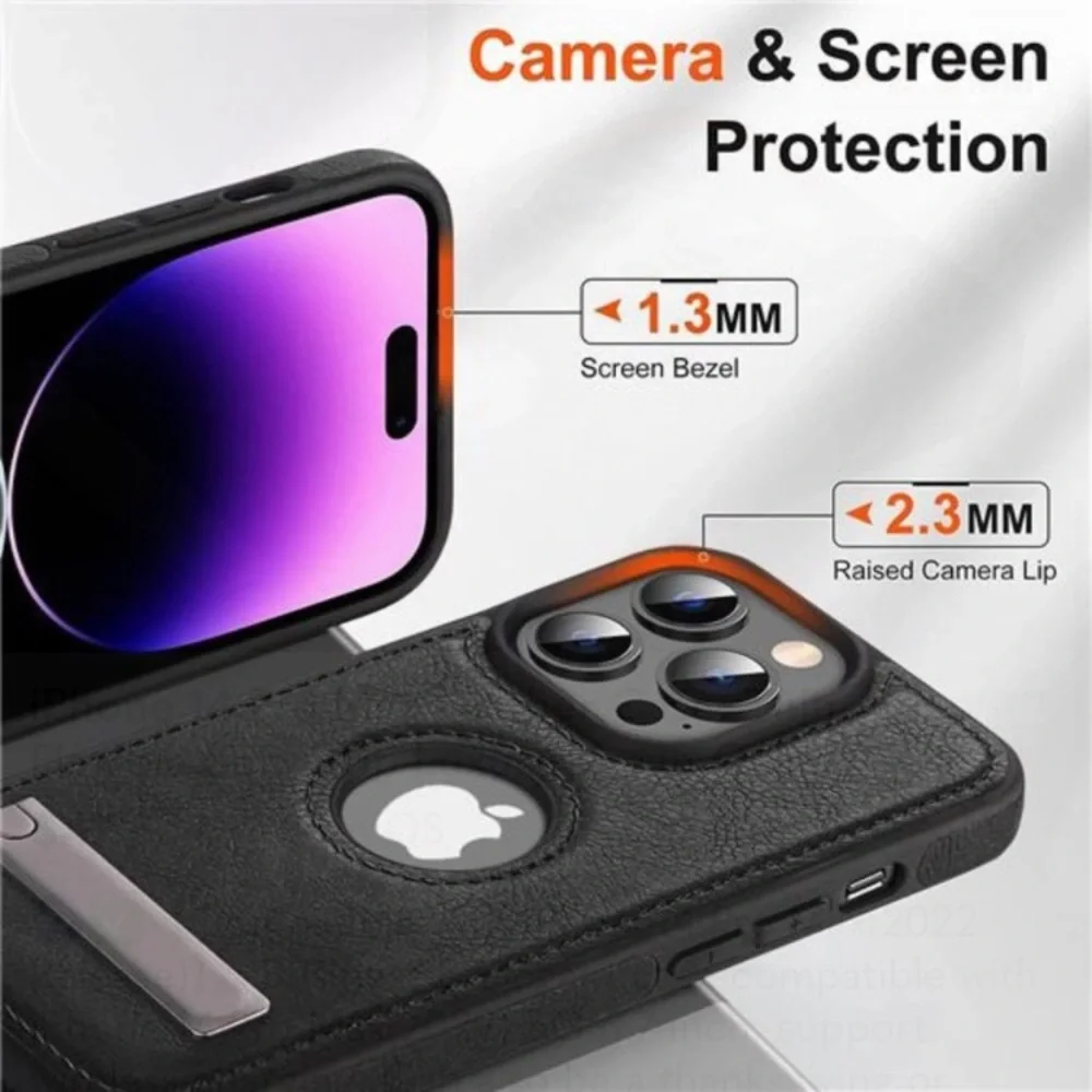 iPhone 14 Pro Max Leather Case, Thin Flexible Soft Grip Luxury Vgean Cover